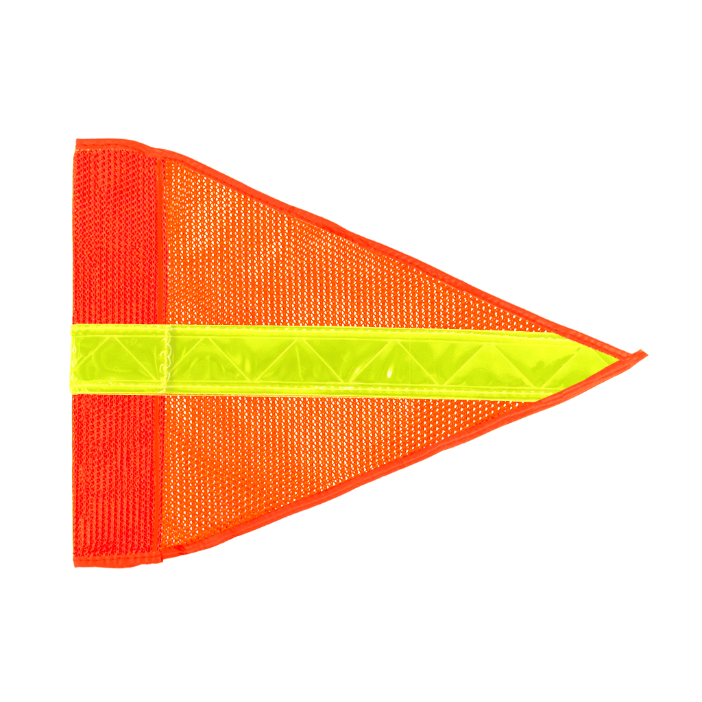 SafetyWhips 6', 1 Piece, Powered, Quick Disconnect, Heavy Duty Whip with Orange Flag (Yellow Stripe X)
