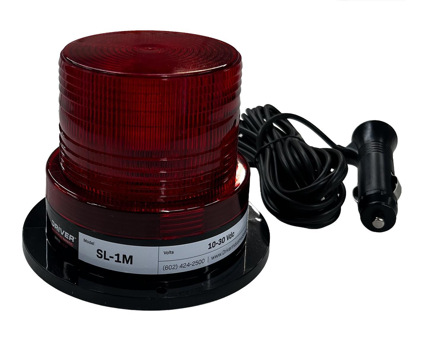 Driver Industrial Essentials Economy Beacon Strobe with Flash Pattern, Combination Magnet & Permanent Base, 15' Power Co