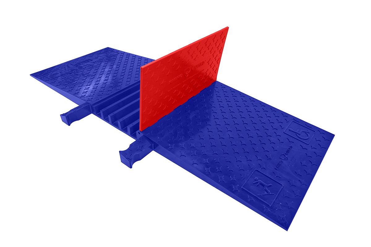 RhinoGuard™ ADA Ramp Cable Protector, Size: 5-Channel @ 1.3” Each, 30,000 lbs./axle Load Capacity, Color: Red/Blue