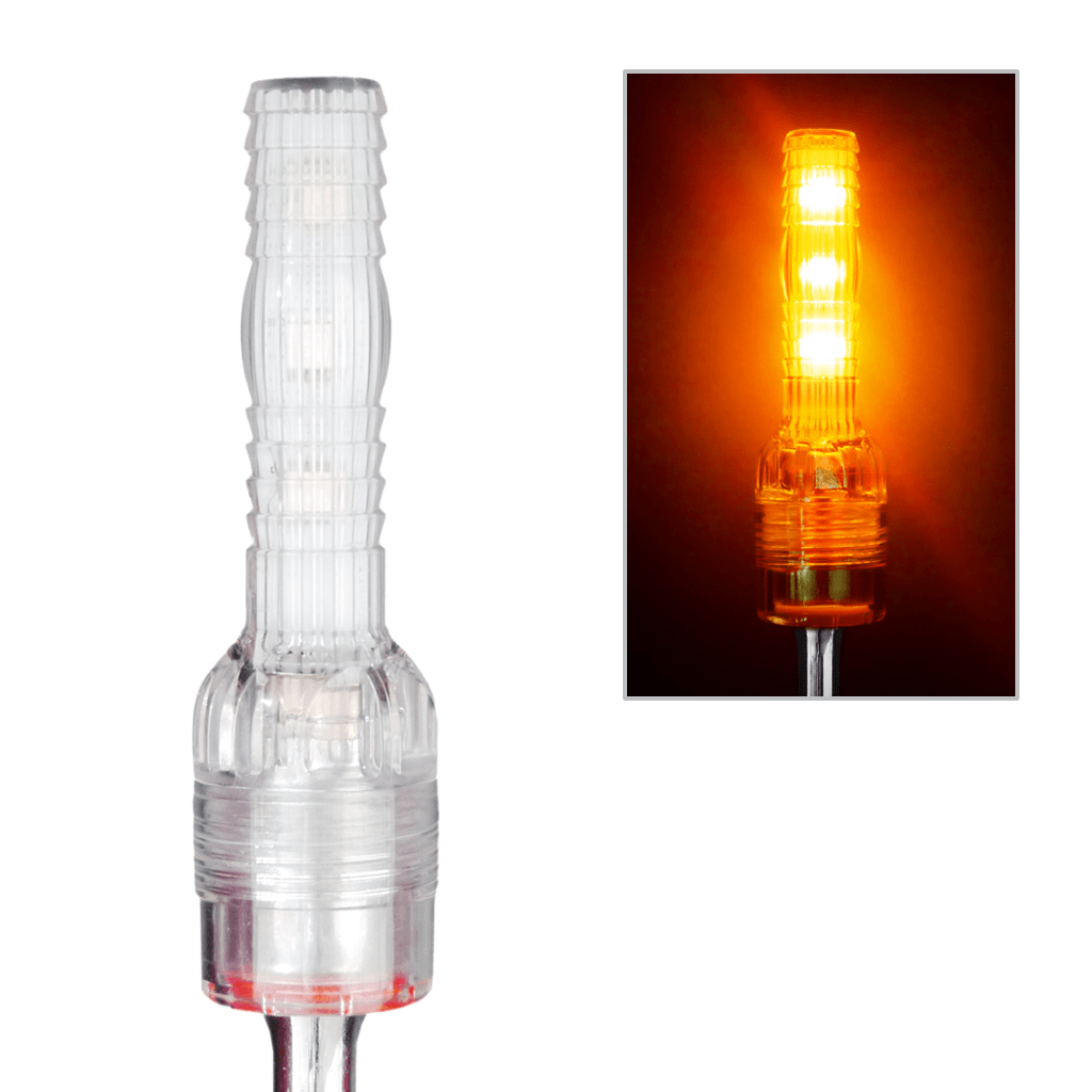 SafetyWhips 10' Super Duty Whip with Orange Flag (Yellow X) and Constant Amber Light