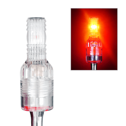SafetyWhips 10' Super Duty Whip with Orange Flag (Yellow X), Heavy Duty Spring Base, and Red Light