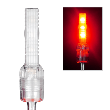 SafetyWhips 10' Super Duty Whip with Orange Flag (Yellow X), Heavy Duty Spring Base, and Constant Red Light