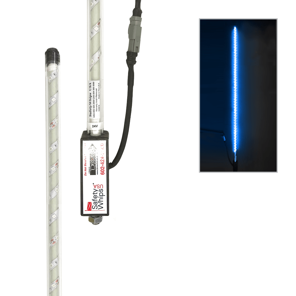 SafetyWhips 5' Super Duty Fully Lit Blue LED Whip