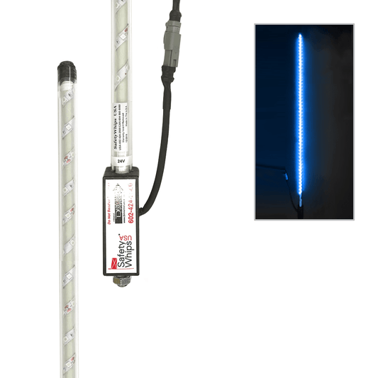 SafetyWhips 5' Super Duty Fully Lit Blue LED Whip