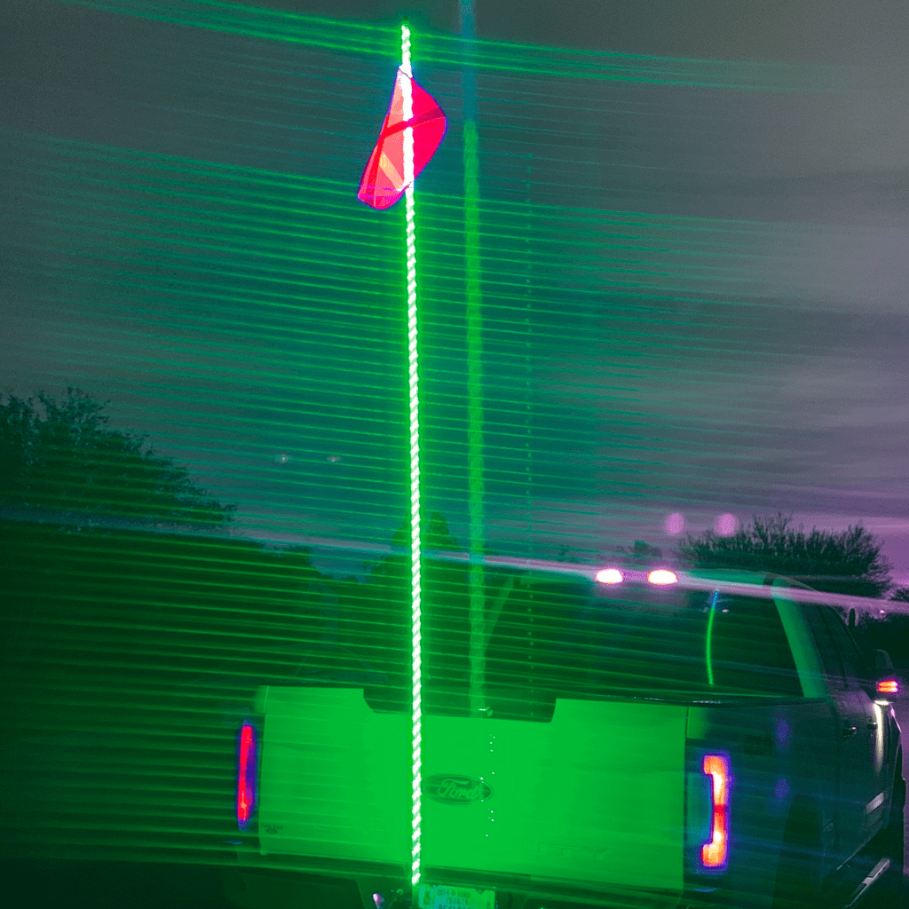 SafetyWhips 3' Super Duty Fully Lit Green LED Whip