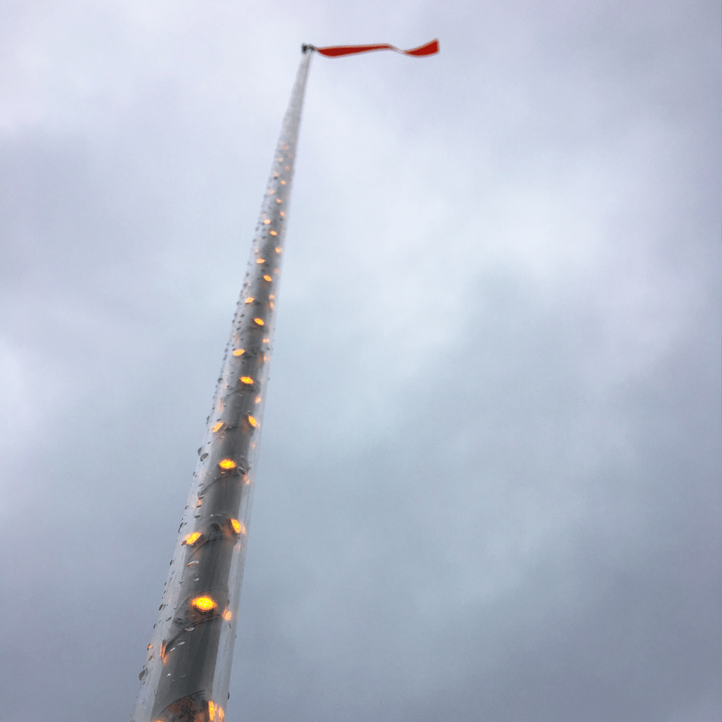 SafetyWhips 6' Super Duty Fully Lit Blue LED Whip with Orange Flag (Yellow X)