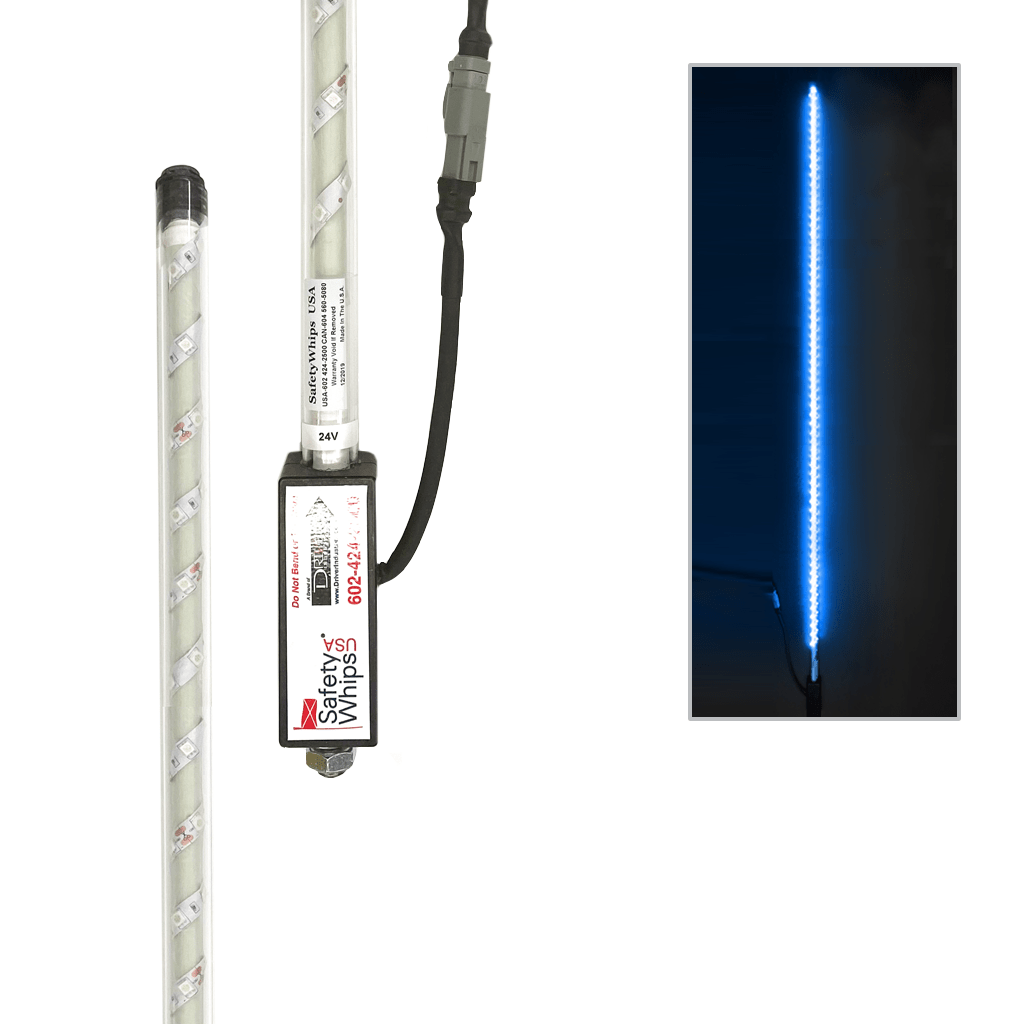 SafetyWhips 6' Super Duty Fully Lit Blue LED Whip