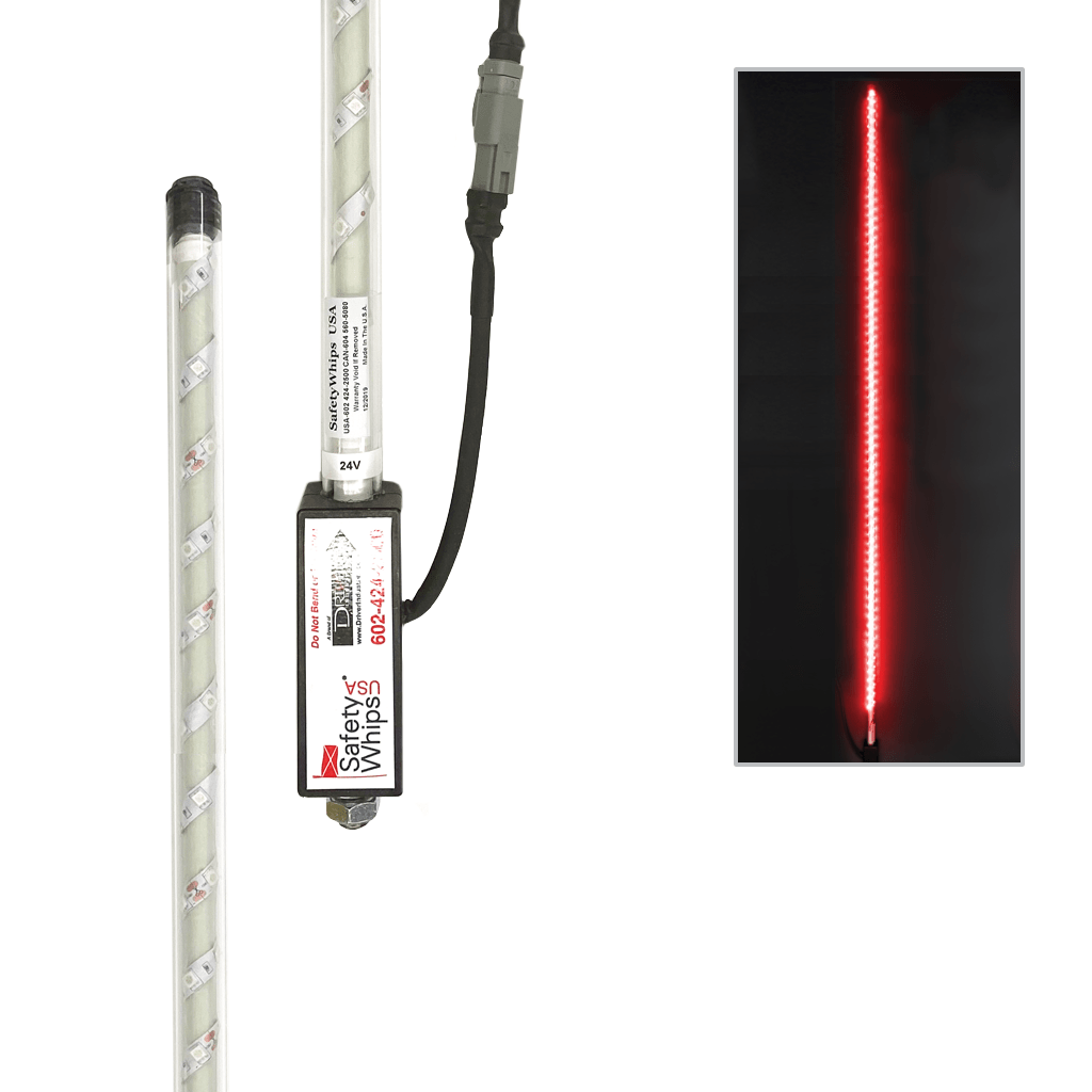 SafetyWhips 6' Super Duty Fully Lit Red LED Whip