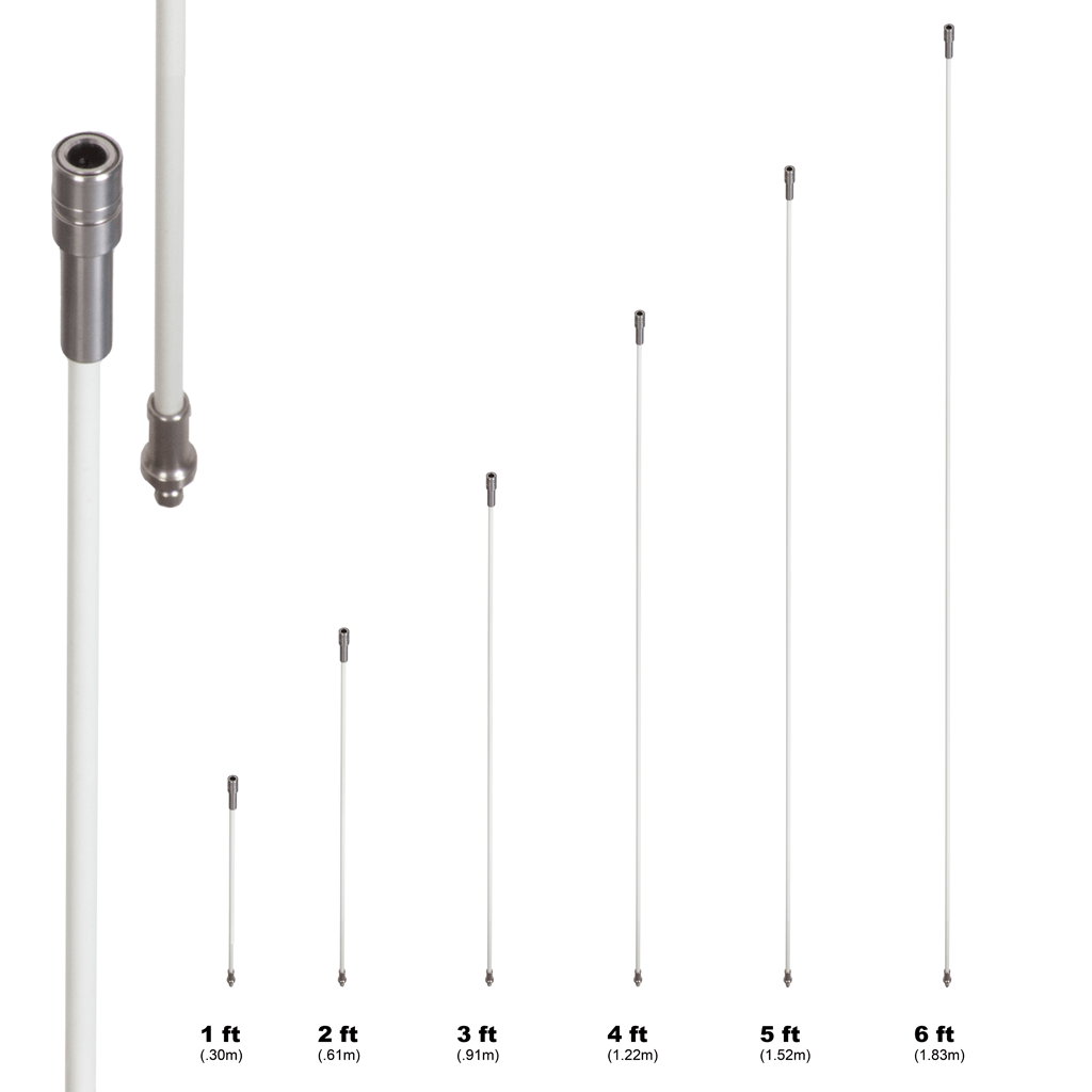 SafetyWhips 5', 2 Piece (Breakdown), Non-powered, Quick Disconnect, Heavy Duty Whip with Orange Flag (Yellow X)