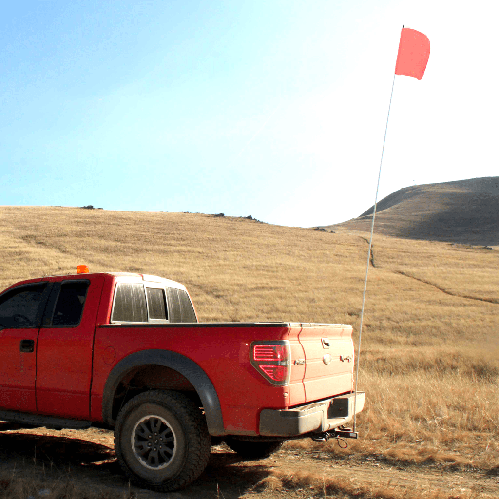 SafetyWhips 6', 1 Piece, Non-powered, Quick Disconnect, Heavy Duty Whip with Orange Flag