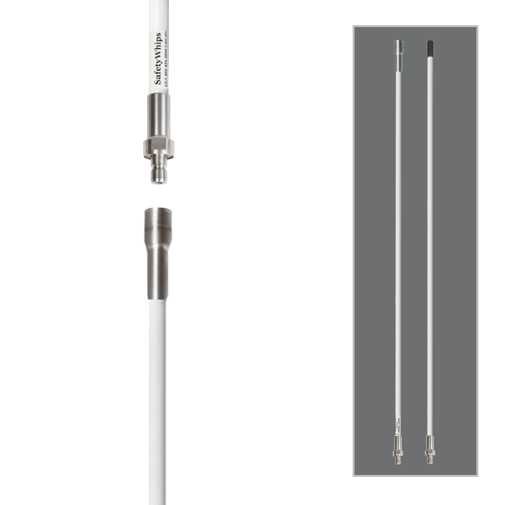SafetyWhips 8', 2 Piece (Breakdown), Non-powered, Quick Disconnect, Heavy Duty Whip