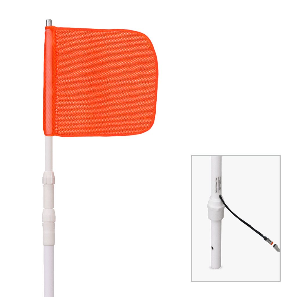 SafetyWhips 13', Powered, Heavy Duty Telescoping Whip with Orange Flag