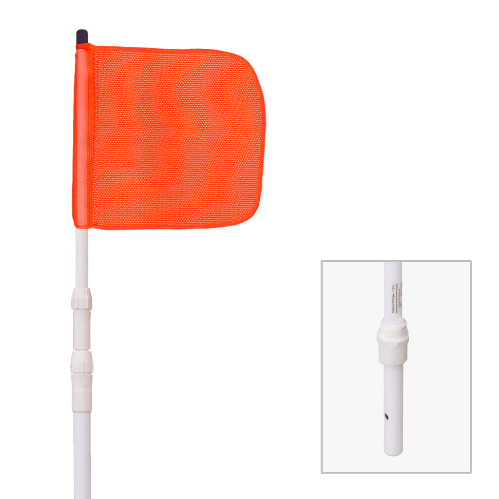 SafetyWhips 13', Non-Powered, Heavy Duty Telescoping Whip with Orange Flag