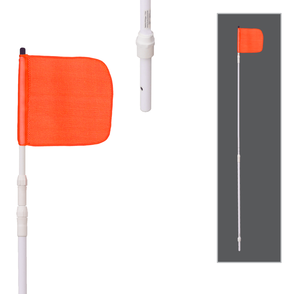 SafetyWhips 15', Non-Powered, Heavy Duty Telescoping Whip with Orange Flag