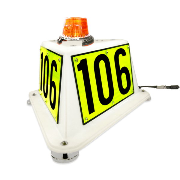NVIZN 3 Sided Heavy Duty Plastic Vehicle ID with Amber Strobe