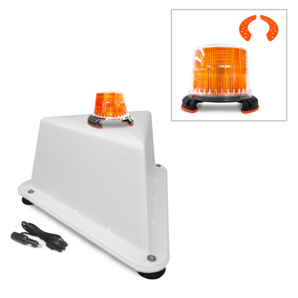 NVIZN 3 Sided Heavy Duty Plastic Vehicle Id with Amber Strobe