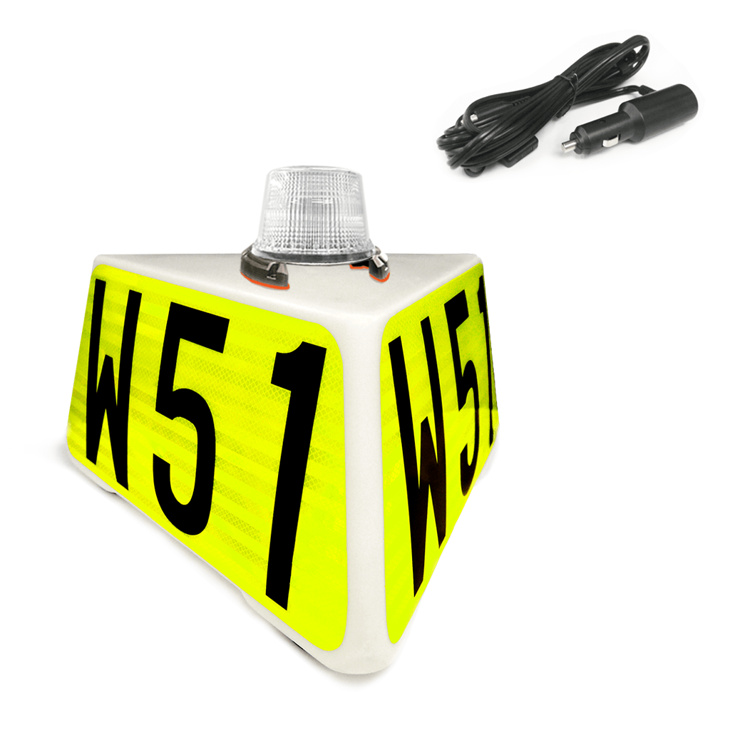 NVIZN 3 Sided Heavy Duty Plastic Vehicle Id with Green Strobe