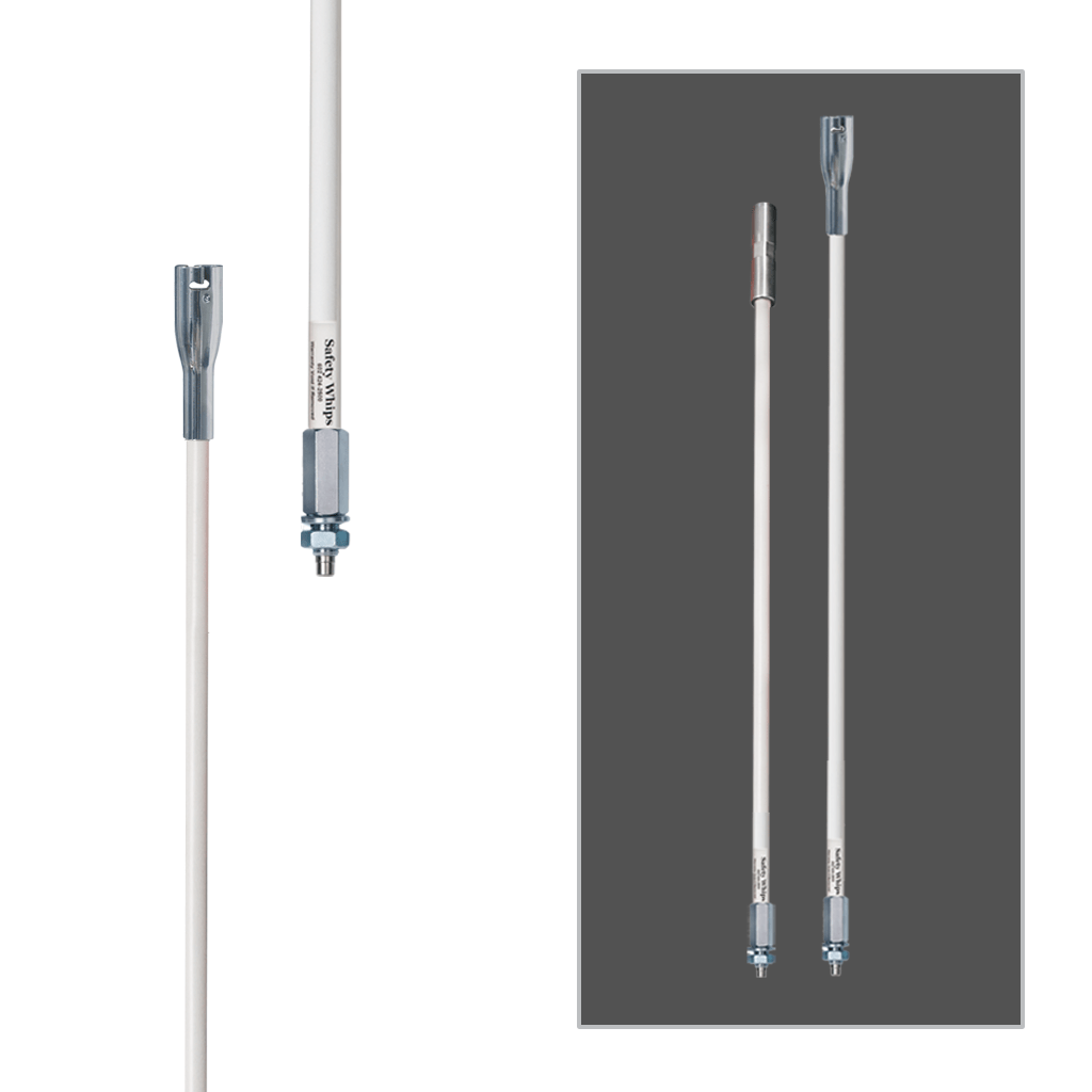 SafetyWhips 2', 2 Piece (Breakdown), Powered, Threaded, Heavy Duty Whip